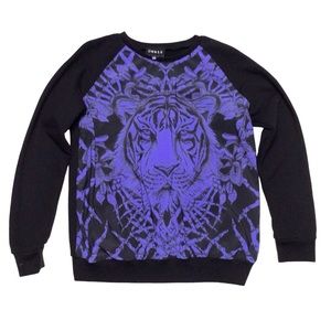 Deetz x Intermix Purple Tiger Graphic Sweatshirt Pullover S/M
